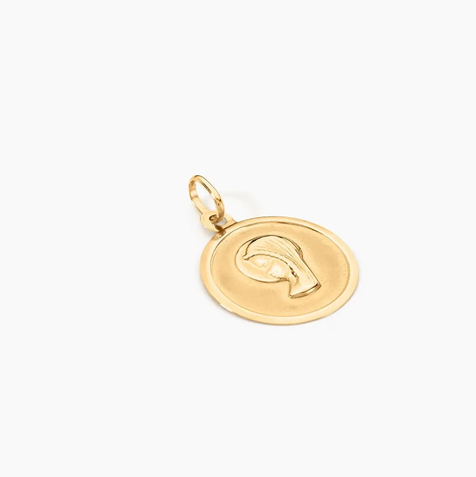 Pendentif Mary Vierge Rond Or Jaune