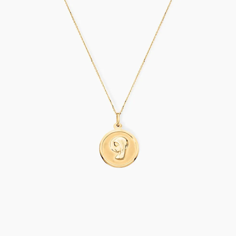 Pendentif Mary Vierge Rond Or Jaune