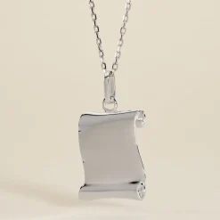 Pendentif Parchemin Argent Blanc