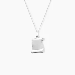 Pendentif Parchemin Argent Blanc