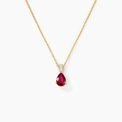Pendentif Pâris Or Jaune Rubis Diamant