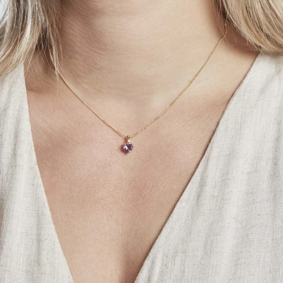 Pendentif Salona Or Jaune Amethyste