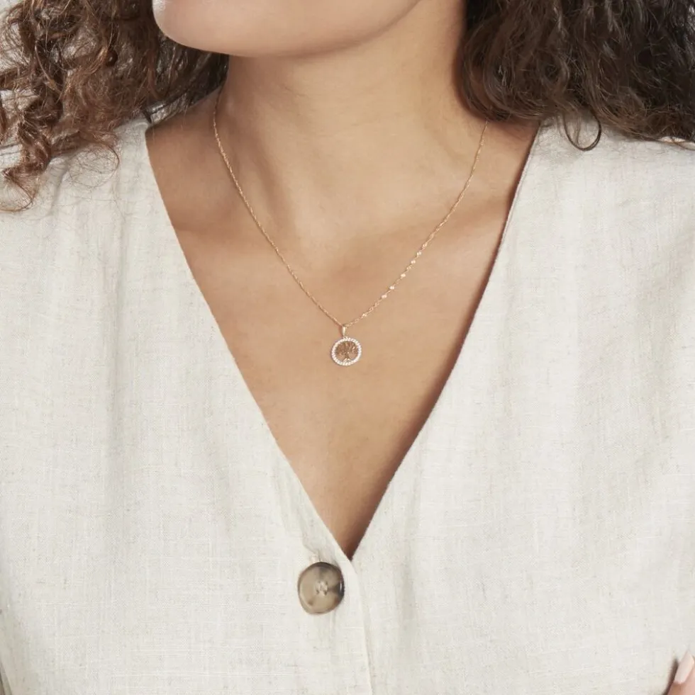 Pendentif Salvy Or Jaune Oxyde De Zirconium