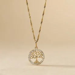 Pendentif Salvy Or Jaune Oxyde De Zirconium