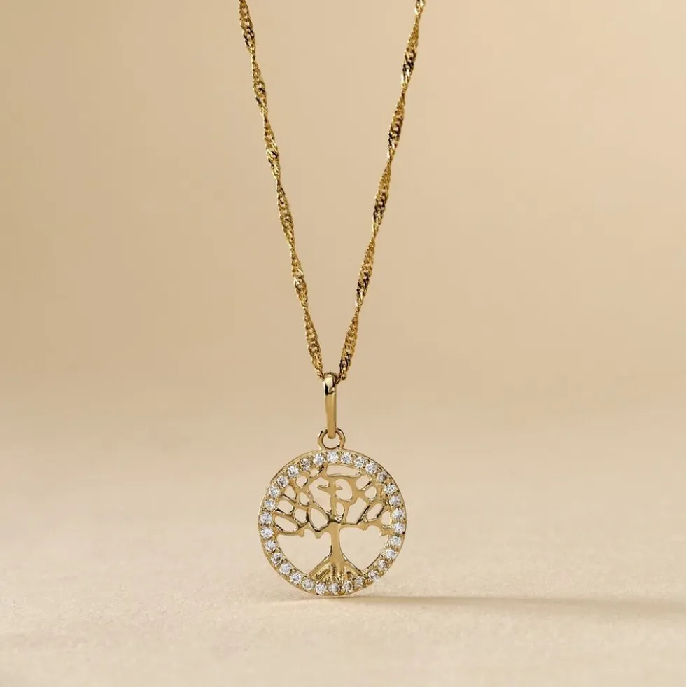 Pendentif Salvy Or Jaune Oxyde De Zirconium