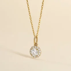 Pendentif Seghira Or Jaune Oxyde De Zirconium