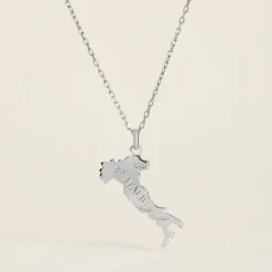 Pendentif Thea Argent Blanc