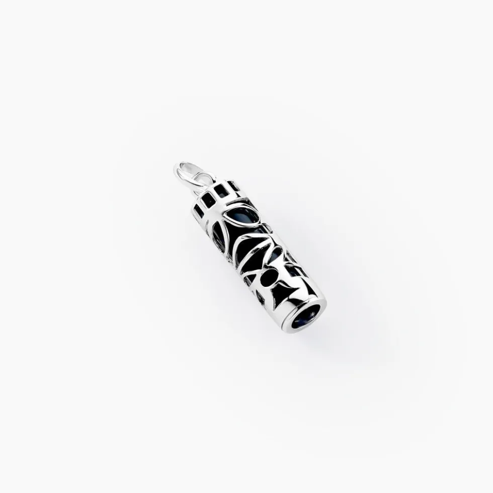Pendentif Tiki Argent Blanc Onyx