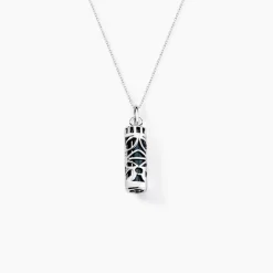 Pendentif Tiki Argent Blanc Onyx