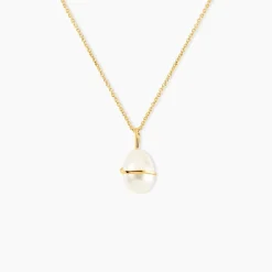 Pendentif Tourbillon Or Jaune Perle De Culture