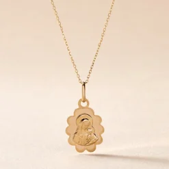 Pendentif Vierge Nuage Or Jaune