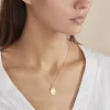 Pendentif Vierge Ovale Or Jaune