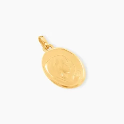 Pendentif Vierge Ovale Or Jaune