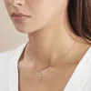 Pendentif Yona Croix Striee Or Blanc