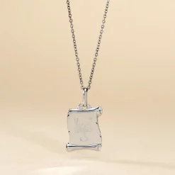 Pendentif Zodiaque Parchemin Argent Blanc