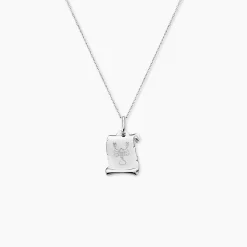 Pendentif Zodiaque Parchemin Argent Blanc