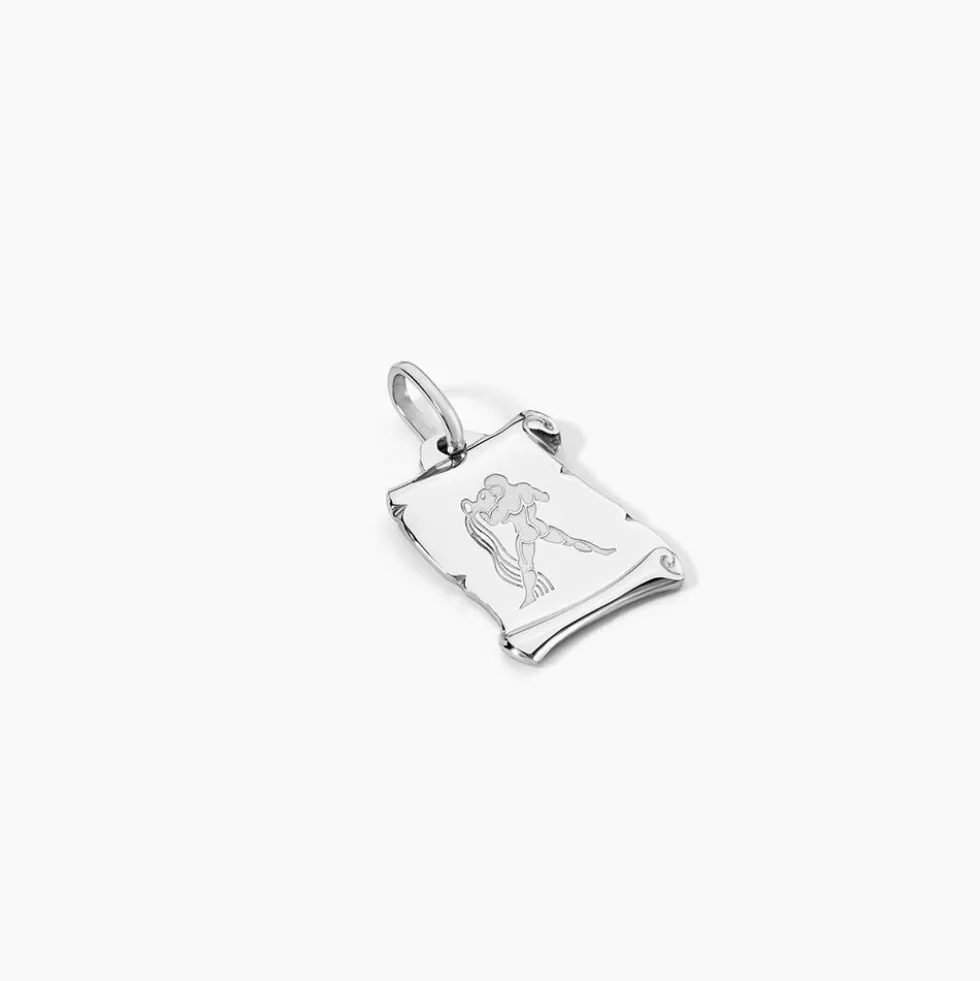 Pendentif Zodiaque Parchemin Argent Blanc
