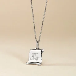 Pendentif Zodiaque Parchemin Argent Blanc