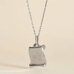 Pendentif Zodiaque Parchemin Argent Blanc