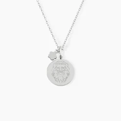 Pendentif Zodiaque Rond Argent Blanc