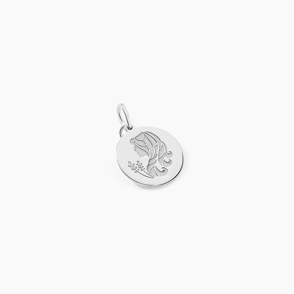 Pendentif Zodiaque Rond Argent Blanc
