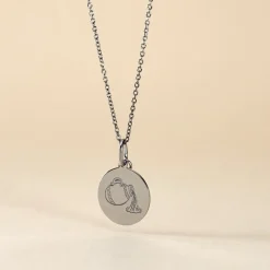 Pendentif Zodiaque Rond Argent Blanc