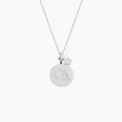 Pendentif Zodiaque Rond Argent Blanc
