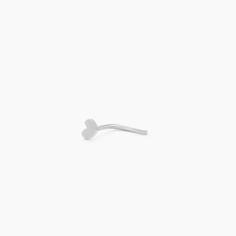Piercing De Nez Deodate Coeur Or Blanc