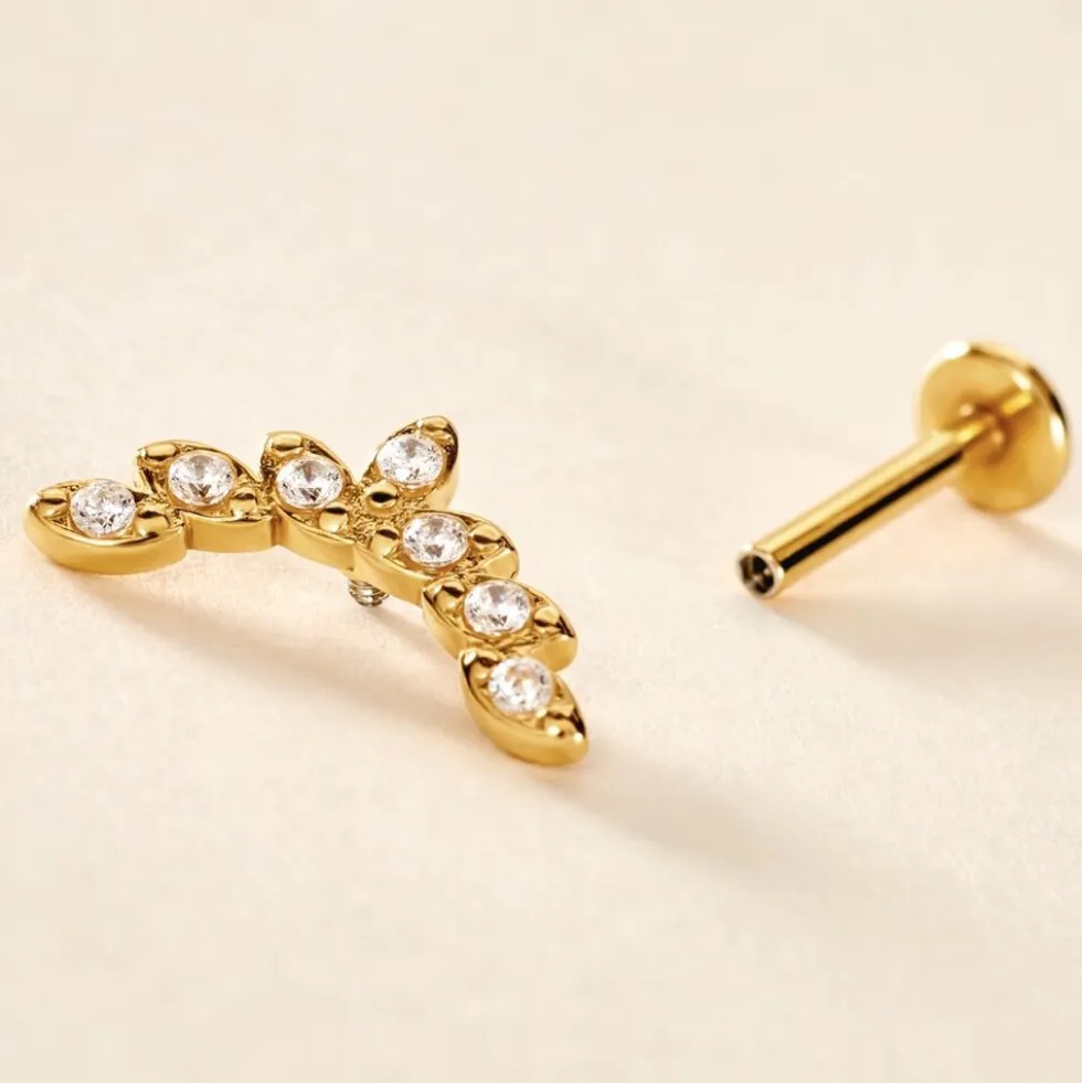 Piercing D'hélix Annecy Acier Jaune Cristal