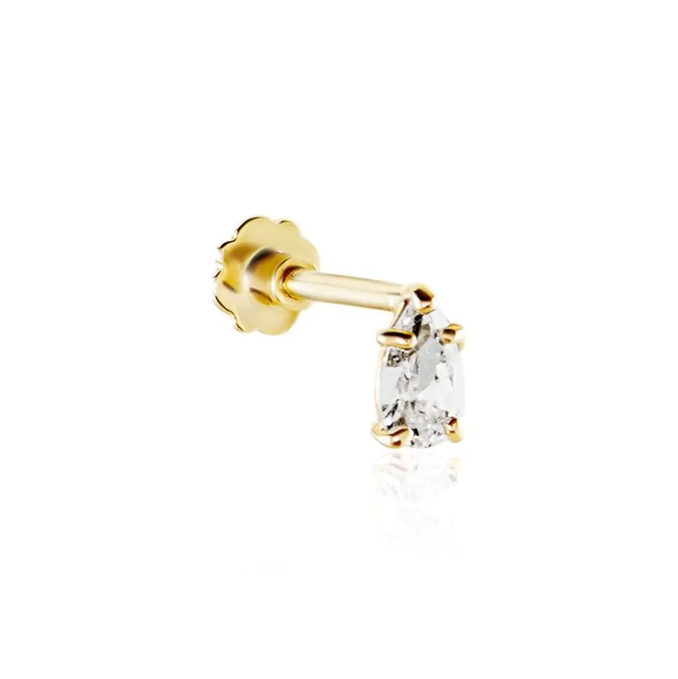 Piercing D'oreille Or Jaune Artemia Oxyde De Zirconium