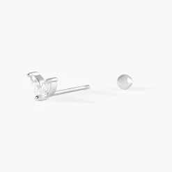 Piercing D'oreille Unitaire Argent Blanc Enyo Oxyde De Zirconium