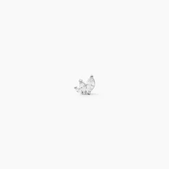 Piercing D'oreille Unitaire Verona Argent Blanc Oxyde De Zirconium