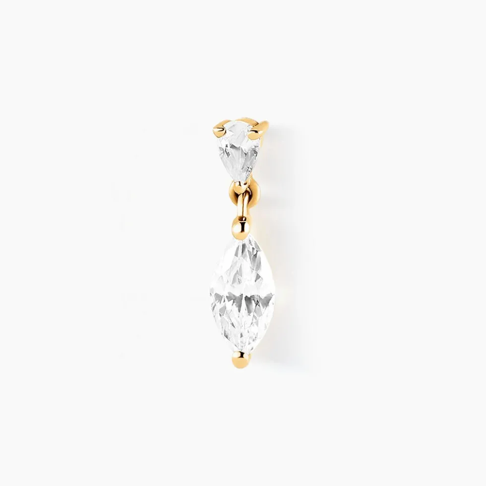 Piercing D'oreille Unitaire Urbana Or Jaune Oxyde De Zirconium