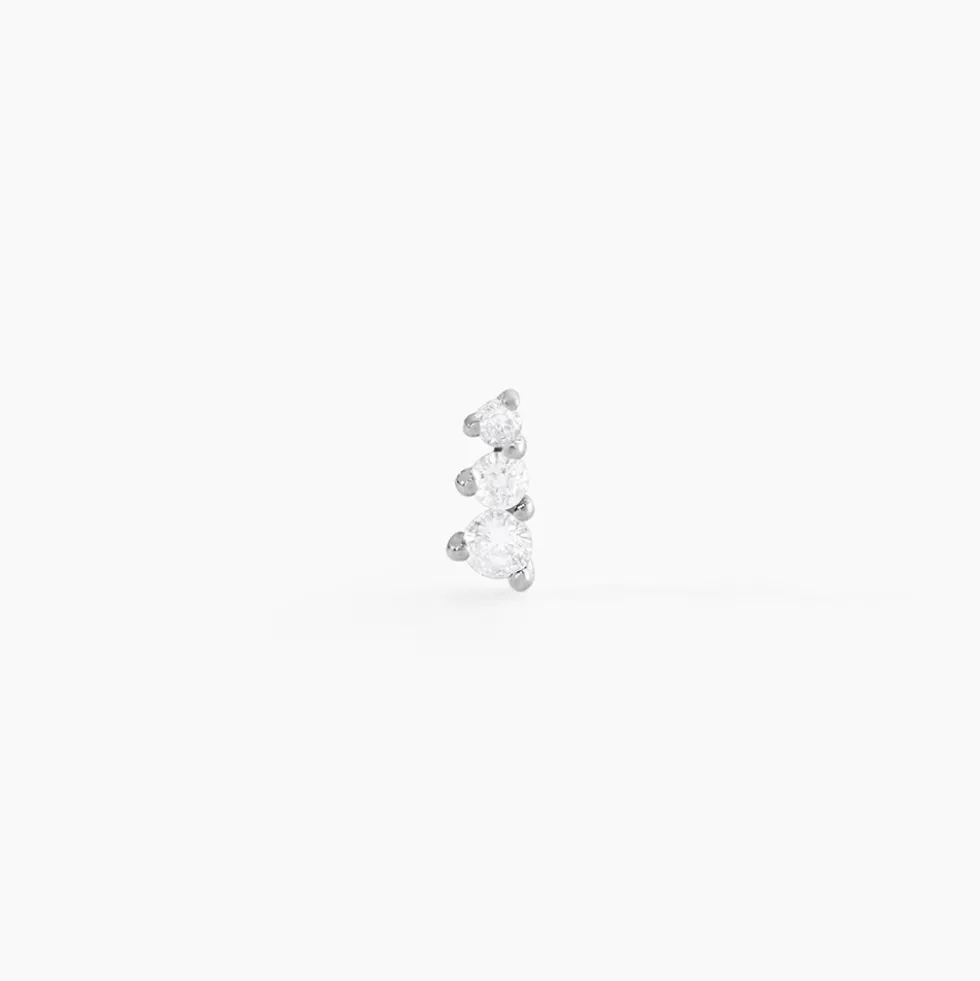 Piercing D'oreille Unitaire Delphie Argent Blanc Oxyde De Zirconium
