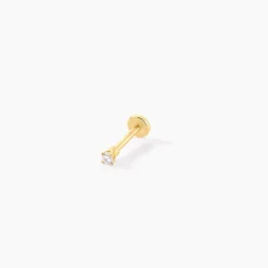 Piercing De Labret Or Jaune Catala Oxyde De Zirconium