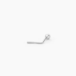 Piercing De Nez Fethi Serti Clos Or Blanc Oxyde De Zirconium