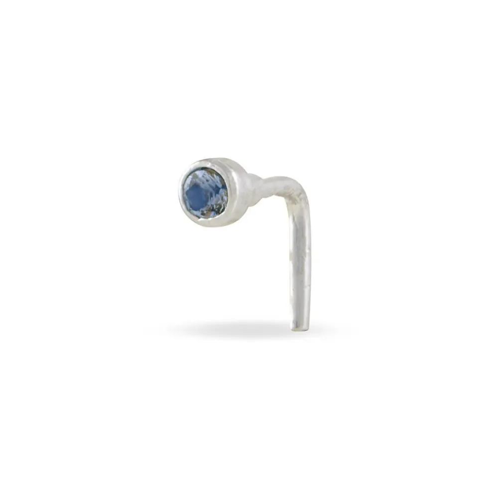Piercing De Nez Fethi Serti Clos Or Blanc Oxyde De Zirconium