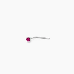 Piercing De Nez Fethi Serti Clos Or Blanc Oxyde De Zirconium