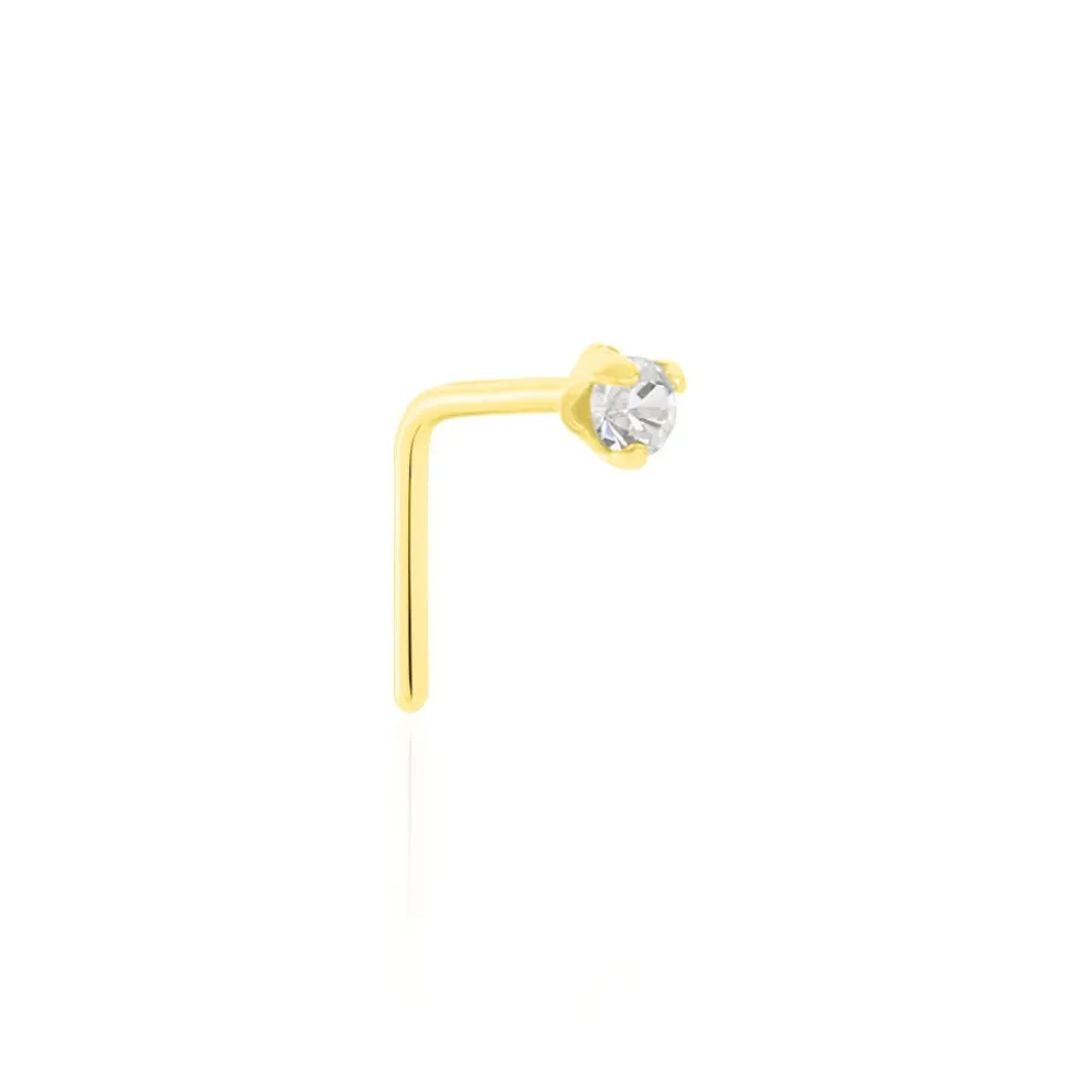 Piercing De Nez Fethi Serti Griffe Or Jaune Oxyde De Zirconium