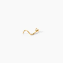 Piercing De Nez Fethi Serti Griffe Or Jaune Oxyde De Zirconium