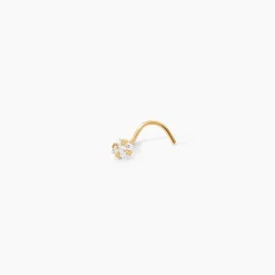 Piercing De Nez Fethi Serti Griffe Or Jaune Oxyde De Zirconium