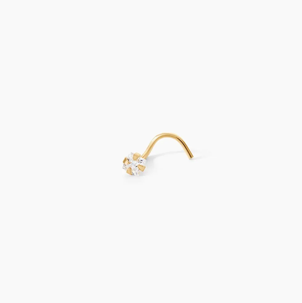 Piercing De Nez Fethi Serti Griffe Or Jaune Oxyde De Zirconium
