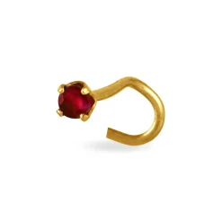 Piercing De Nez Horia Serti Griffe Or Jaune Rubis
