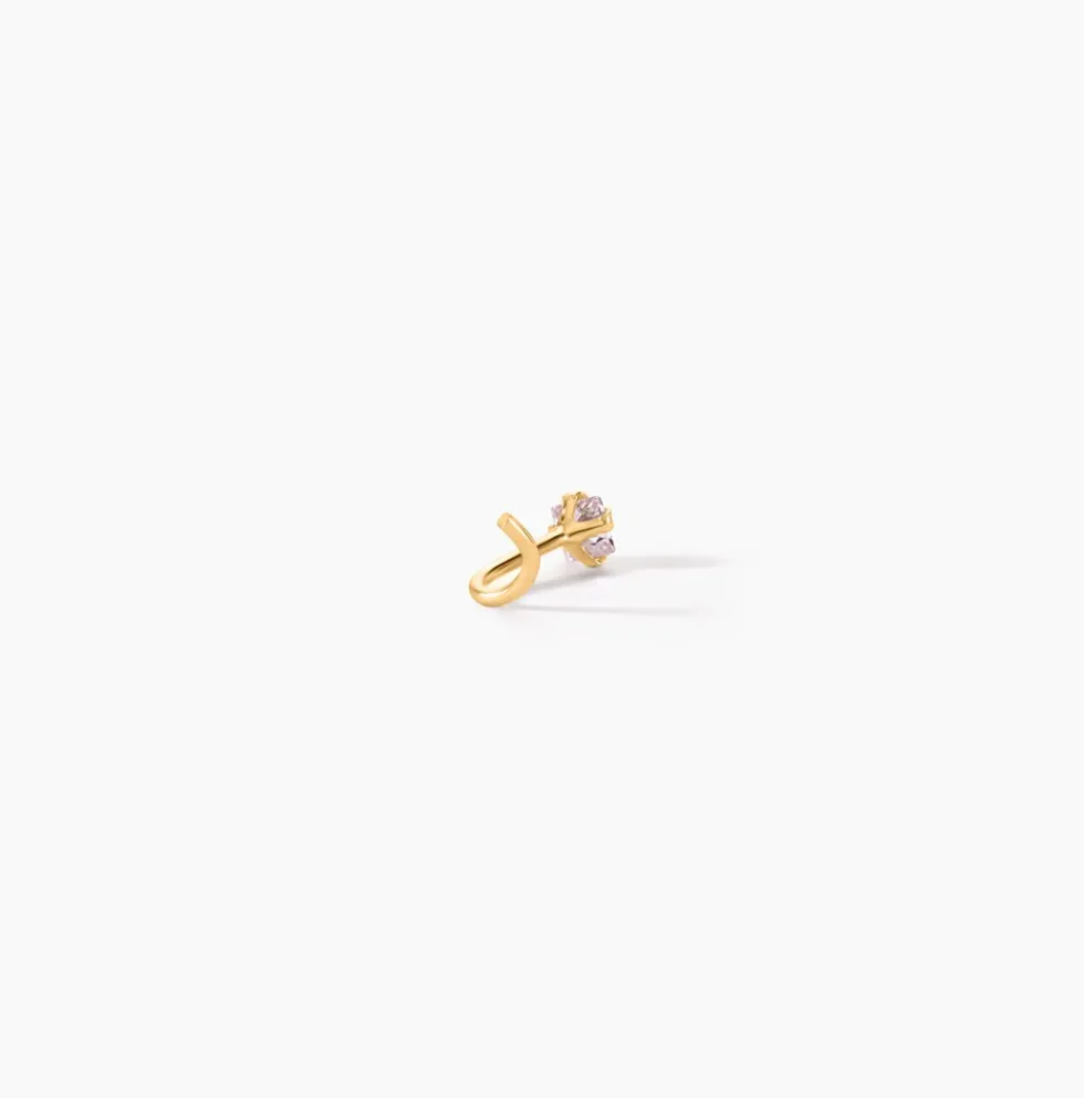 Piercing De Nez Or Jaune Oxyde De Zirconium