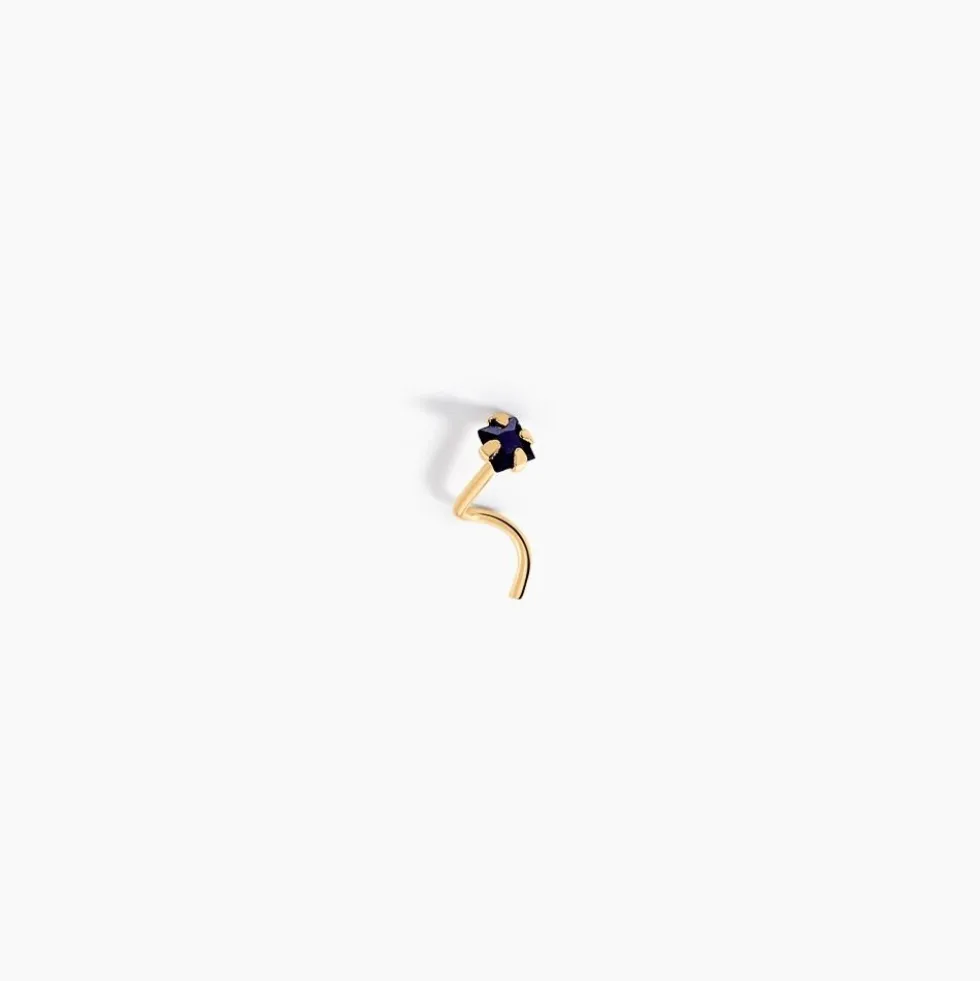 Piercing De Nez Or Jaune Oxyde De Zirconium