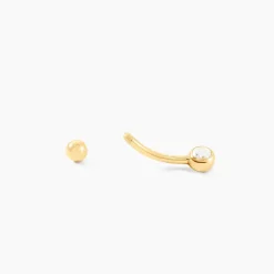 Piercing De Nombril Jan Or Jaune Oxyde De Zirconium