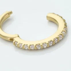 Piercing D'oreille Or Jaune Amaranthe Oxydes De Zirconium