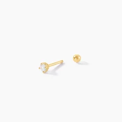 Piercing D'oreilles Joanina Or Jaune Oxyde De Zirconium