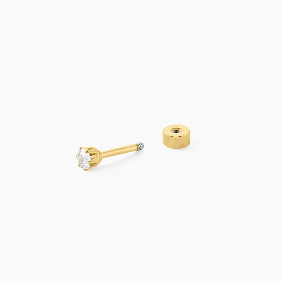 Piercing D'oreilles Unitaire Acier Doré Piia Oxyde De Zirconium