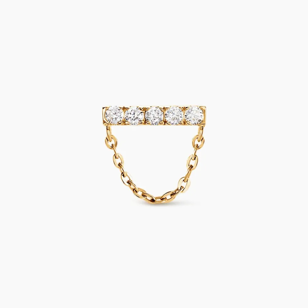 Piercing D'oreille Unitaire Dorika Or Jaune Oxyde De Zirconium